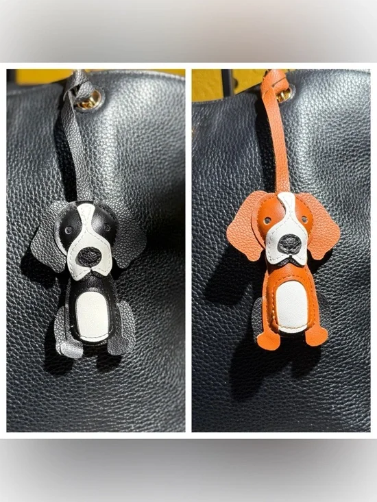 Puppy Dog Bag Charm PU Leather - Beagle- Boxer - Mix Breed - Choose One - Picture 1 of 3